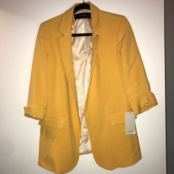 zara mustard blazer